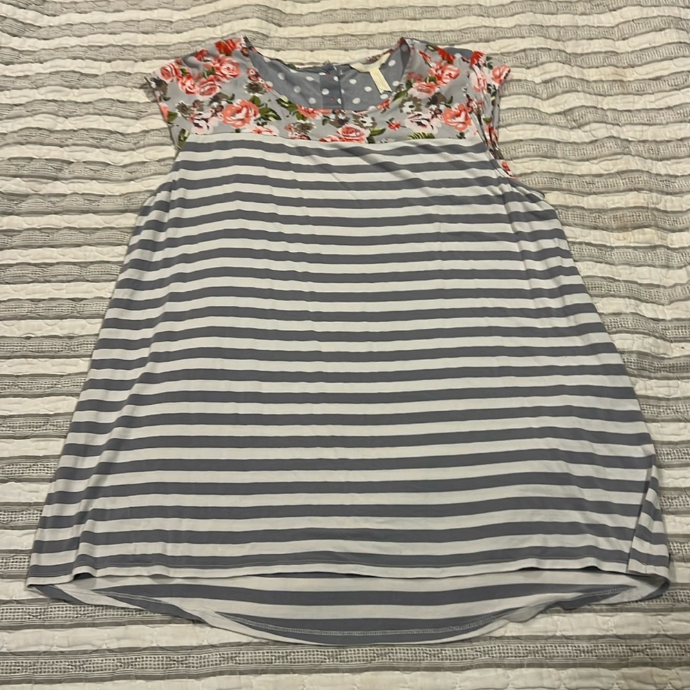 Matilda Jane Floral and Striped Women's Top